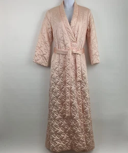 Vintage Jolie Two JC Penney Morgenmantel Damen klein Nylon gesteppt lang Maxi Mängel - Bild 1 von 12