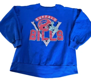 Vintage NFL Buffalo Bills Logo Crewneck Blue Large Mafia Made USA - Picture 1 of 6