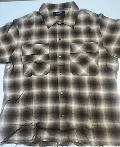 Camisa de franela de manga larga Represent para hombre - marrón a cuadros grande (L) - Imagen 1 de 5