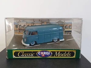 Corgi Classic Models D985 VW Bus Van T1 blu Inghilterra modello veicolo 1:43 IMBALLO ORIGINALE - Foto 1 di 6
