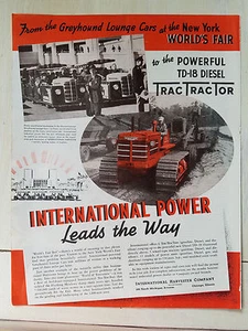 1939 International Harverster Company TD 18 Diesel Trac Tractor Original Ad - Picture 1 of 1
