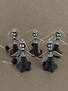 Skull Angel Fairy Black Halloween Christmas Tree Decorations Set Of 5 Wedding - Picture 1 of 2