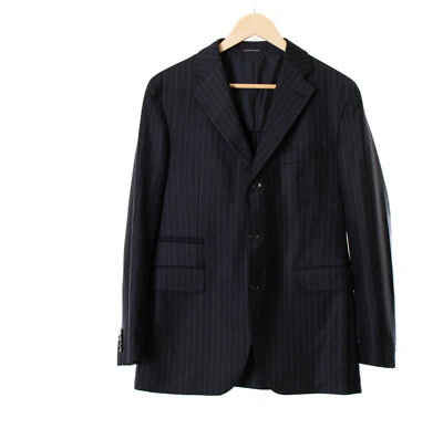 Chaqueta de hombre TAGLIATORE azul a rayas 100% lana virgen talla 48 / 7 R 13175 - Imagen 1 de 4