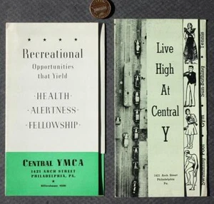 Set di due brochure Philadelphia Pennsylvania Arch Street YMCA Hotel anni 1930-40 - - Foto 1 di 1