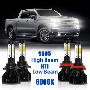 Faros LED personalizados 6000K para Silverado 1500 WT 2019-2021 4 piezas bombillas de haz alto-bajo - Imagen 1 de 12