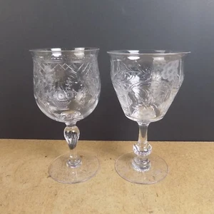 2 Tudor Kristall gravierte Kelche von Jack Lloyd signiert Made in England - Bild 1 von 12