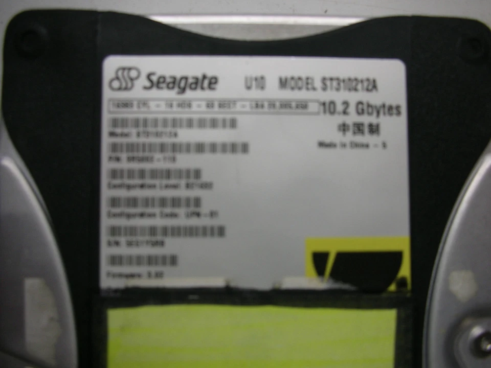 Seagate U10 10gb ST310212A SG20109-300 Rev B 3.02 Ide - Image 1 of 1
