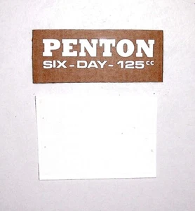 NEW REPRO PENTON SIX-DAY 125cc WHITE TANK DECALS, EX w/RESPECT (#PD08) - Foto 1 di 4