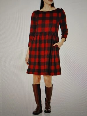 Vestido Corto Jessica Howard Rojo Negro Cuadros Manga 3/4 Talla XL Antes $100 Foto 1 de 3