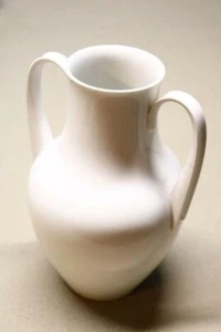 Vecchio vaso bianco Meissner Meissen doppio manico porcellana pura ceramica tedesca MC - Foto 1 di 9