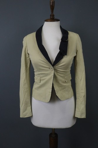 Giacca blazer monopetto rosso Valentino panna scialle colletto fiocco patta tasca S