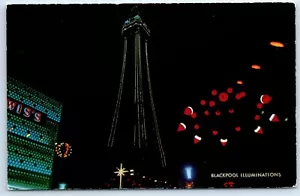 Postcard Blackpool illuminations Lancashire England - Picture 1 of 2