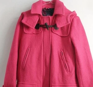Joules Woolsdale Lined Duffle Coat pink Raspberry Size 10 RRP £179 wool blend - Picture 1 of 7
