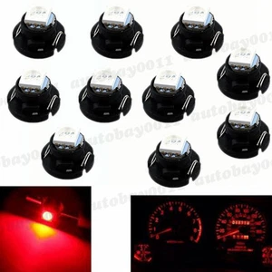 10Pcs Red T4.7 T5 1SMD Neo Wedge LED Bulb Dash Climate Control Instrument Light - Picture 1 of 6