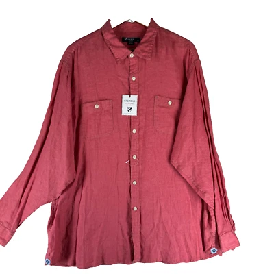 Camisa informal de manga larga de lino liso talla XXL de la colección Daniel Crémieux para hombre Foto 1 de 4