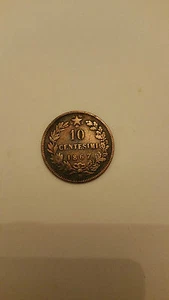 10 Centesimi 1867 -vittorio emanuele II- regno d'italia - Picture 1 of 1