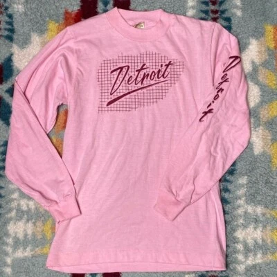 Vintage 80’s Detroit long sleeve shirt Screen Stars youth 14/16 - Image 1 of 4