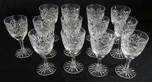 American Brilliant Pinwheel & Hobstar Set of 13 Cordial Stems 3 3/4" Buzz Saw - Picture 1 of 4