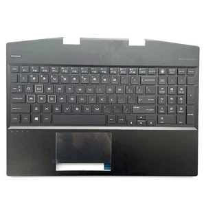 New For HP Omen 15-DH Laptop Palmrest Non-TouchPad Keyboard White/Red Backlit - Afbeelding 1 van 8