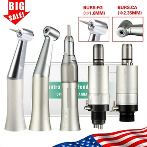 NSK Style Dental Slow Speed Handpiece Straight Contra Angle Air Motor 2.35/1.6mm - Picture 1 of 83
