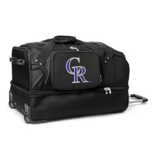 Colorado Rockies 27" Black Rolling Drop Bottom Duffel - Picture 1 of 8