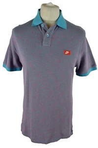 NIKE Blue Polo T-Shirt size L Mens Outdoors Outerwear Retro Sportswear - Picture 1 of 5