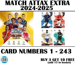 Match Attax Extra 2024-25 Champions League Base & Foil Cards Numbers #1 - #243 - Picture 1 of 1