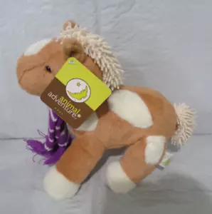 NWT Animal Adventure - Brown Horse with Purple Scarf Plush - Picture 1 of 2