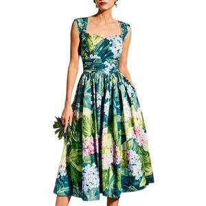 Nuevo con etiquetas Vestido Midi de Lino Vibes de Lino, Sin Mangas, Escote Corazón Talla Grande - Imagen 1 de 9