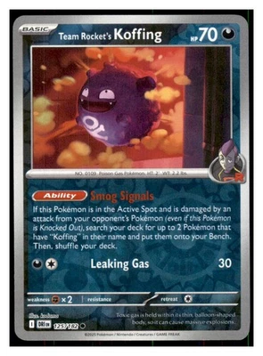 Team Rocket's Koffing Reverse Holo Destined Rivals #125/182 Common Pokémon NM - Image 1 of 2
