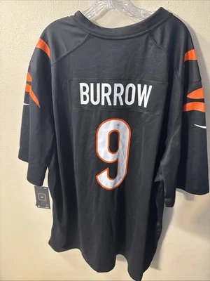 Camiseta de fútbol americano Cinncinati Bengals #9 Joe Burrow Nike NFL para hombre talla 3XL DAÑADA Foto 1 de 4