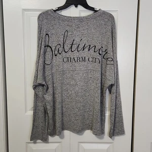 Jersey Spirit para mujer gris jaspeado manga larga suéter talla XL Baltimore - Imagen 1 de 7
