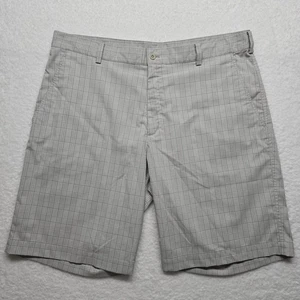 Pantaloncini Nike Golf Grigio Plaid Dri-Fit Performance Uomo Taglia 38 Poliestere Spandex - Foto 1 di 18