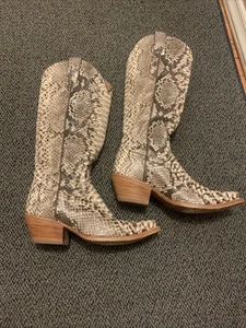 Idyllwind SLAY Exotic Python Tall Western Boots Natural Snip Toe Sexy 6.5B 6.5 - Picture 1 of 21