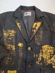Paul McNeil Customized Wool Jacket Size XL PUNKY COOL 3D GOLD PAINT - Bild 1 von 16