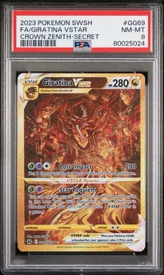 PSA 8 Giratina VSTAR (Secret) GG69/GG70 Crown Zenith: Galarian Gallery Holo - Image 1 of 2