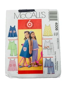 MCCALLS #4006 MÄDCHEN GRÖSSE 3-6 Kleid, Hose, Oberteil SCHNITTMUSTER - Bild 1 von 2