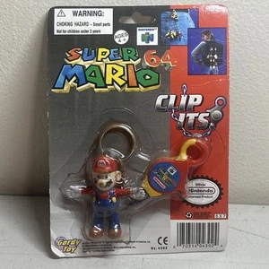 RARE VINTAGE Super Mario 64 Carded Clip Its Gordy Toy Keychain Official Nintendo - Bild 1 von 11