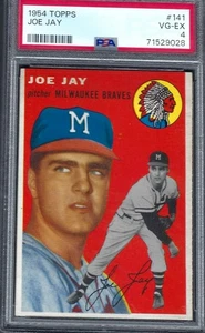 1954 Topps Joe Jay, Karte # 141, Graded PSA 4. - Bild 1 von 2