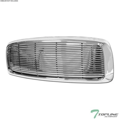 Topline For 2002-2005 Dodge Ram Horizontal Front Hood Bumper Grille - Chrome Foto 1 de 4