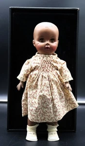 Vtg Baby Doll in Floral Dress White Shoes Dark Complexion Signed - Picture 1 of 15