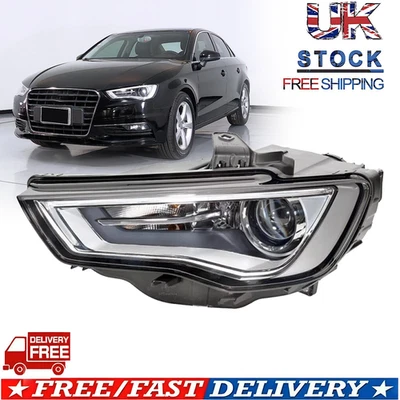 For Audi A3 2012-2016 Xenon Headlight Headlamp Halogen Left Side N/S 8V0941043A - Image 1 of 4