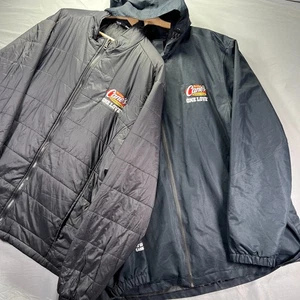 Raising Canes Jacket Mens 3XL Black 3 in 1 Puffer Windbreaker Hood Employee Work - Picture 1 of 15