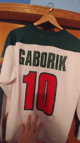 SWEET MARIAN GABORIK #10 Minnesota Wild Mens Med Hockey Jersey Off The Bench🔥🏒 Cover