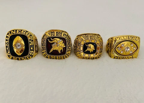 4 PCS Minnesota Vikings NFC Championship Complete Ring SET US SHIP Cover