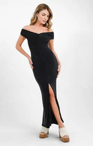 Topshop Womens Black Midi Dress RRP £55 - Picture 1 of 28