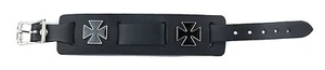 Iron Cross Genuine Leather  Bikers Watch Band Punk Gothic Thrash Metal Cosplay - Picture 1 of 1