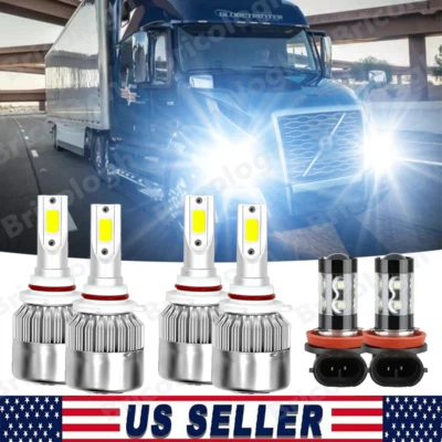 For Volvo VNL VNM630 670 730 780 2004-2015 Combo LED Headlight High Lo Fog Bulbs - Image 1 of 4