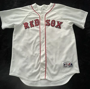 Vintage BOSTON RED SOX Baseball MAJESTIC Blank Large Jersey White MLB USA - Picture 1 of 9