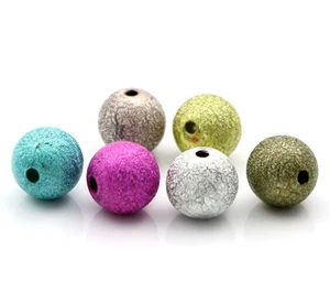 Lot 10 PERLE STARDUST 12mm Mixte Creation Bijoux, bracelet. Multicolore 12 mm - Imagen 1 de 3